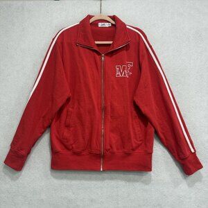 The Mayfair Group Track Jacket Womens M/L Red The New P.E. Full Zip Athletic